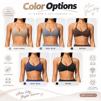 Nouvelle Arrivée GM – Soutien-gorge de Sport Halter Push-up à Bretelles Fines et Dos Ouvert, Respirant, Idéal pour Pilates, Yoga et Entraînement en Studio