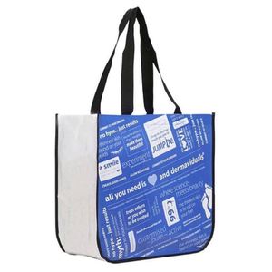 Sacs de shopping réutilisables écologiques en non-tissé avec logo personnalisé, grand format, coins arrondis, sac fourre-tout en non-tissé - Product Image 4