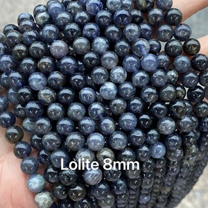 Perles de pierres précieuses naturelles rares en iolite bleu foncé, perles rondes lisses en lolite bleue pour la fabrication de bijoux, artisanat DIY 6mm 8mm 10mm - Product Image 4