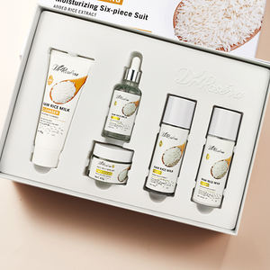 SET Perawatan Kulit Ekstrak Beras 5Pcs DR.ROSEVA Krim Wajah Toner Serum Pembersih Melembapkan Mengurangi Garis Halus Mencerahkan Warna Kulit - Product Image 1