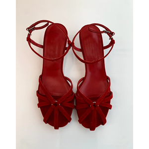 Sandalias Ansu con Tacón de Aguja (3"-5") de Cuero Genuino, Elegantes y Sensuales para Exteriores, <span class=keywords><strong>Unisex</strong></span>, Tendencia de Moda para Todo el Verano, con Lazo y Suela de Goma - Product Image 2