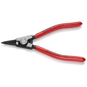 KNIPEX - 46 11 G2 Circlip Pliers for grip rings on shafts <b>black</b> atramentized, head <b>polished</b>, handles plastic coated - Product Image 1