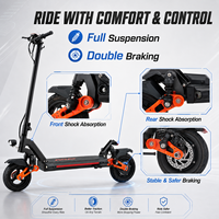 Vente en gros de trottinettes électriques A9 48V à batterie lithium, frein à disque avant, frein à tambour arrière, éclairage LED complet, capacité de charge de 220 lb, transport urbain
