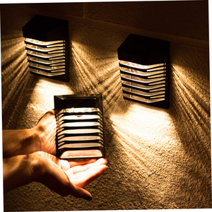 Lampes solaires LED carrées pour clôture, éclairage extérieur, étanche IP54, applique murale noire pour jardin, cour, hôtel, villa, décoration - Product Image 4