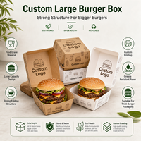 Boîtes à Hamburger Personnalisées en Carton Kraft Écologique, Emballages Jetables de Haute Qualité pour la Restauration Rapide, Vente en Gros