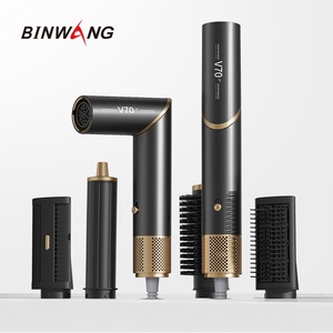 Binwang - Juego Profesional de Rizador de Pelo <span class=keywords><strong>6</strong></span> en 1, Rizador Automático, Secador de Pelo Portátil, Cepillo Rizador de Mano, Estilizador de Pelo - Product Image 1