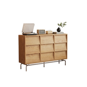 Solid Wood Six Drawer <b>Chest</b> With Metal Legs Bedroom <b>Storage</b> Cabinet Dresser - Product Image 5