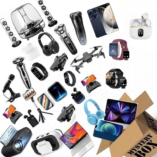MysteryBox Electronics Surprise Reviews Mystery Electronic Gift Box Random Gift Smartphone Accessories Lucky Draw Mystery Box