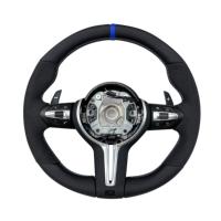 Volant en cuir pleine fleur pour BMW E60 E46 E39 X5 E70 E81 E83 X1 E84 E87 E82 E92 E93 M3 Série 3 E90 – Amélioration du volant