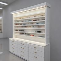 Support d'affichage de maquillage pour comptoir de magasin, vitrine, armoire d'exposition avec bande LED, comptoir d'exposition en bois