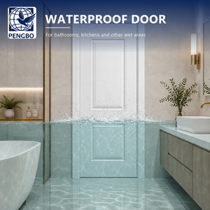 <span class=keywords><strong>Porte</strong></span> <span class=keywords><strong>de</strong></span> salle <span class=keywords><strong>de</strong></span> bain en WPC blanc ivoire avec moulure à deux panneaux en relief pour hôtel moderne, appartement, salle <span class=keywords><strong>de</strong></span> bain d'hôtes - Product Image 3