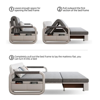 NOVA Canapé-lit modulaire moderne en tissu pour salon, gain de place, 2 places, lit d'appoint pliable avec rangement
