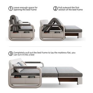 NOVA économiser de l'espace salon meubles tissu causeuse canapé cum ensembles de lit 2 places canapé Come lit pliant canapé avec rangement - Product Image 3