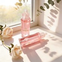 Flacon compte-gouttes en verre à épaule plate personnalisé de 30 ml, 1 oz, 50 ml, 100 ml, 4 oz pour sérum et huile essentielle capillaire avec compte-gouttes transparent