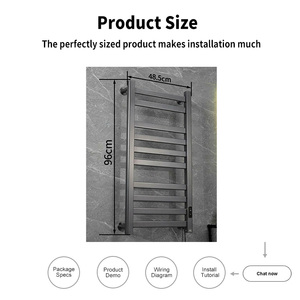 YEETE Porte-serviettes électrique mural fiable et confortable, <span class=keywords><strong>chauffage</strong></span> rapide, étanche IPX4, résistant à la rouille, pour salles <span class=keywords><strong>de</strong></span> <span class=keywords><strong>bain</strong></span> modernes - Product Image 2