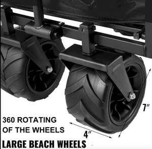 हिट्री सस्ते कैंपिंग आउटडोर टेलगेट कोलैप्सिबल फोल्डिंग वैगन गोल्फ कार्ट मेटल ट्रॉली वाइड सैंड व्हील वैगन स्ट्रोलर - Product Image 5