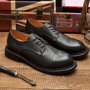 2026 Handmade Retro Genuine <b>Leather</b> Men's Low Top Dress <b>Shoes</b> & Oxfords Business Casual Strap Closure Steel Toe Autumn - Product Image 6