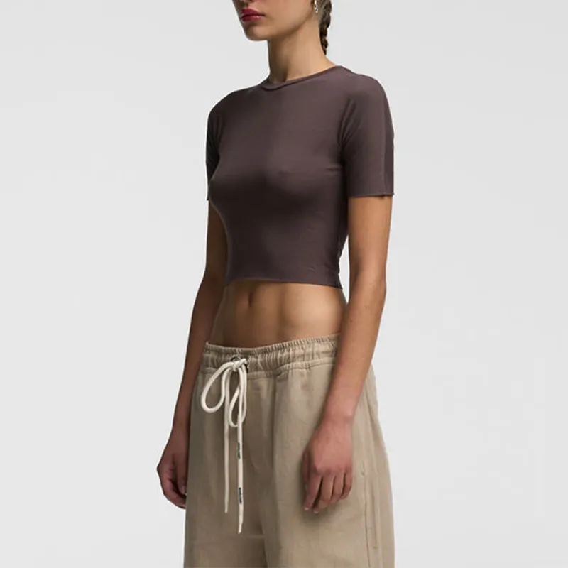 Canotta da yoga da donna in tessuto riciclato moda crop top da allenamento personalizzato in più colori