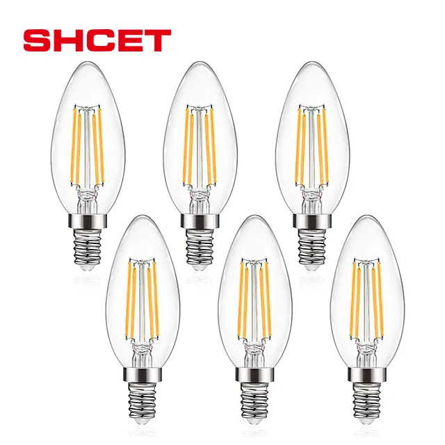 Fast Delivery E14 B22 vintage decoration edison soft candle filament lampara 2W 4W 6W 8W led bulb light 220V with glass cover