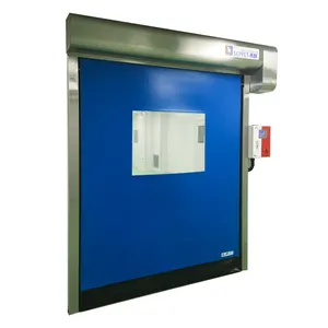 Industrial-Style Automatic High-Speed PVC Roll Door For Food Factories Waterproof And Rapid InfraRed Safety Device Fast Door