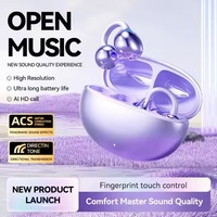 Écouteurs de jeu sans fil GQ13 Hi-Fi à clip d'oreille 5.4, faible latence, chipset JL, batterie LED, étanchéité IPX4, contrôle tactile