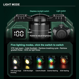 Asafee ZLY018, Panel Solar Portátil Multifunción con LED COB, Carga Rápida Tipo-C, Batería Integrada, RGB, Resistente al Agua IP44, para Camping - Product Image 3