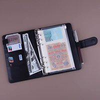 A5 planificateur couverture en cuir PU planificateur agenda carnet de notes classeur d'argent organisateur avec 6 anneaux classeur en cuir rechargeable carnet de notes