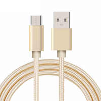 Kabel Data Micro USB Tembaga Murni 1m dengan Lapisan PVC, Logo Kustom, Pengisian Cepat 2A untuk Android, Dijual Langsung dari Pabrik