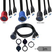 Nuevo Soporte Impermeable para Tablero de Auto con Luz LED, Cable de Extensión USB 3.0 Doble con Trenzado de PVC para Computadora, Auto, Camioneta, Barco
