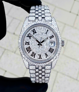 Reloj de Lujo para Hombre con Caja de Acero Inoxidable, Estilo Hip Hop, Cristal con Números Árabes Clásicos, Movimiento de Cuarzo, Resistente al Agua 10 Bar - Product Image 1