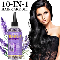 Minyak Rambut Esensial Lavender & Biotin 10 in 1 Private Label, Perawatan Rambut Anti Frizzy, Logo Custom OEM ODM