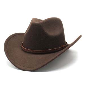 VW040 Nuevo Estilo Sombrero Vaquero Clásico de Fieltro de Lana con Ala Ancha Unisex, Sombreros Formales de Inglaterra - Product Image 4