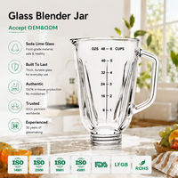 Suku Cadang Blender Juicer 1.5L Grosir, Kaca Soda Lime, Gelas Bulat, Suku Cadang Food Processor, Logo Custom