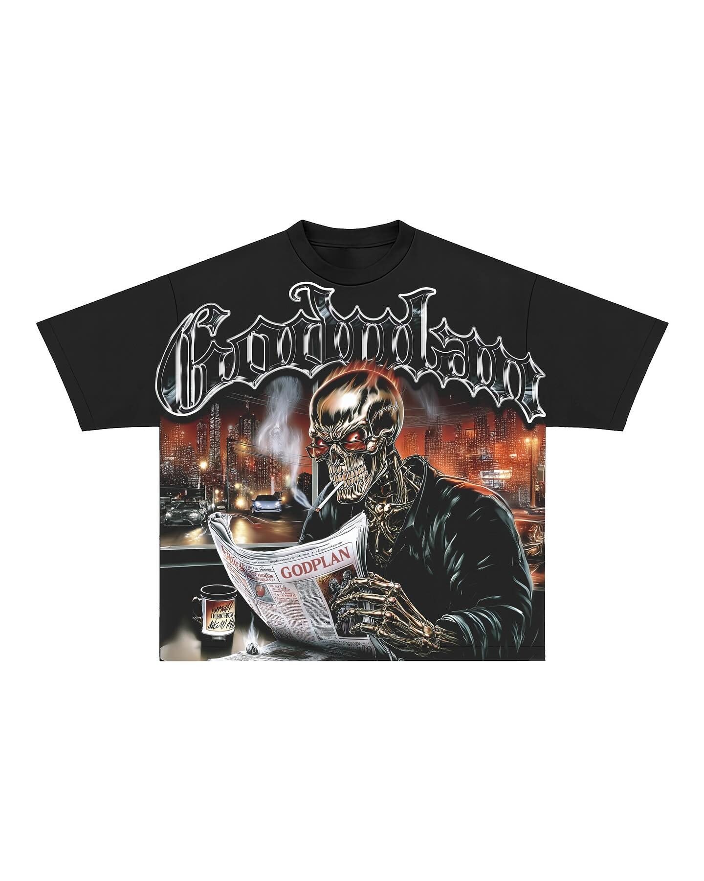 Black Sublimation Graphic T-shirts for Men