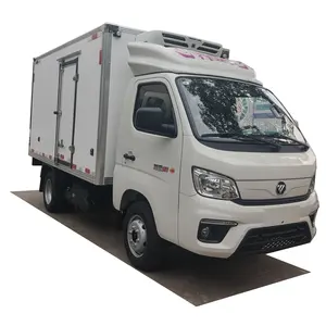 Harga bagus FOTON XIANGLIN M1 4*2 LHD bensin mesin refrigerated minivan gasoine mini kulkas van bensin reefer van truk