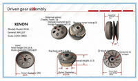KINON Rakitan Pulley Kopling Penggerak Belakang Skuter CVT Baru KVJA untuk Suku Cadang Sepeda Motor Skuter WH125T Garansi 1 Tahun