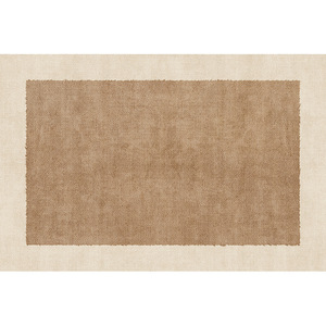 Tapis rectangulaire Lizhen Vintage Chic, couleur crème unie, résistant aux taches, pour salon et chambre. - Product Image 2