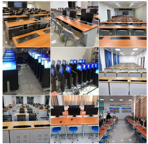 <span class=keywords><strong>Escritorio</strong></span> de ordenador con monitor emergente eléctrico moderno para estudiantes de secundaria/universitarios mobiliario escolar elegante para uso en el aula - Product Image 2