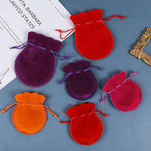 Custom Logo Round Bottom Drawstring <b>Bag</b> Suede Velvet Earrings Necklace Jewelry <b>Dust</b> <b>Bag</b> Drawstring Gift Pouches With String - Product Image 6