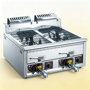천연가스 2탱크 상업용 천연가스 어류 튀김기 (온도조절기 포함, 스테인리스 스틸) - Product Image 2