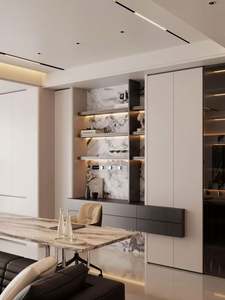 Mueble de Madera Decorativo de Lujo Personalizado de Fábrica, Mueble de Almacenamiento Abierto, Diseño Modular que Ahorra Espacio, Moderno y Minimalista para Interiores - Product Image 3