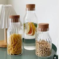 Bocal en verre borosilicate pour aliments, ensemble de bocaux à épices avec couvercle en liège, bocaux de cuisine de haute qualité, bocal de rangement en verre fiable pour la cuisine