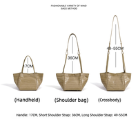 Sacs à main pour femmes imprimés crocodile, sacs seau en cuir de vachette huilé, sacs à bandoulière pour femmes, sacs de luxe en cuir véritable pour femmes