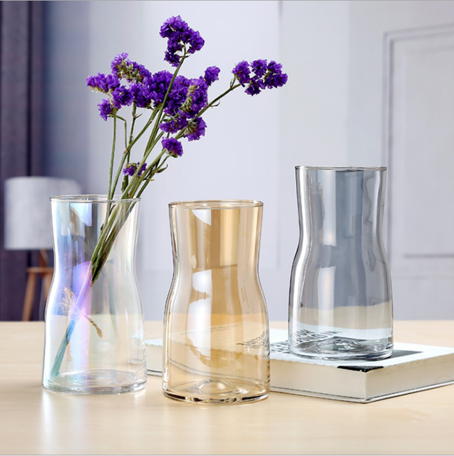 Hot Selling Creative Modern Transparent Colorful Glass Tabletop Vase