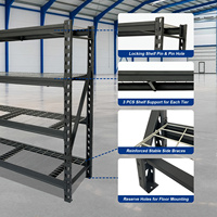 Étagère de stockage industrielle robuste de 2000 lb, unité d'étagère à rivets sans boulons, étagère en fil métallique robuste