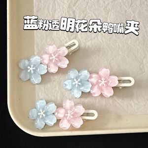 Summer-themed, refreshing jelly-colored <b>flower</b> hair clips, high-value, <b>sweet</b>, girly side duckbill clip hair accessories. - Product Image 2