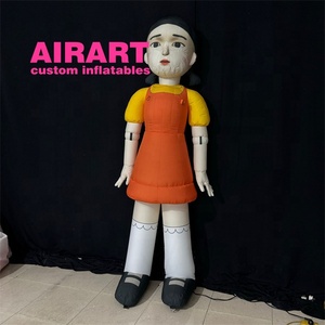 Oyun parti dekorasyon şişme sevimli kız modeli, şişme kız bebek maskot reklam balonu - Product Image 1