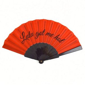 Black Rib Pp <b>Plastic</b> Handheld Fan With Bag Pvc Material <b>Letter</b> Pattern for Home Decoration or Business Advertising Gifts - Product Image 2