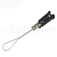 Pince de suspension à tension en acier inoxydable pour câble plat à fibre optique FTTH pour réseau FTTH