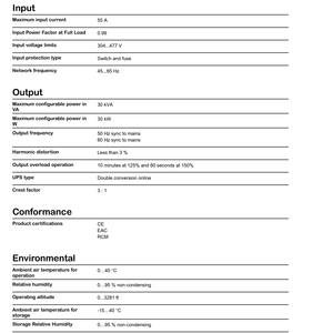 E3SUPS30K3I UPS en Línea Trifásico de Alta Eficiencia 30kVA 30kW 3:1, Fuente de Alimentación Ininterrumpida de 400V para Centros de Datos y Redes - Product Image 4